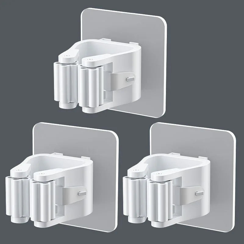 Multi-Purpose Hooks Adhesive Wall Hanging Mop Rack Broom Hanger Hook Kitchen Bathroom Organization Home Organizer Accessories