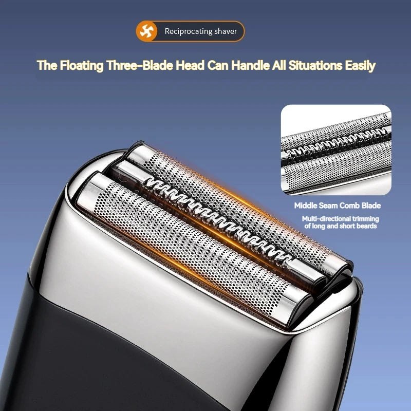 Mini Rasoir Électrique  – Triple Tête, Affichage Digital