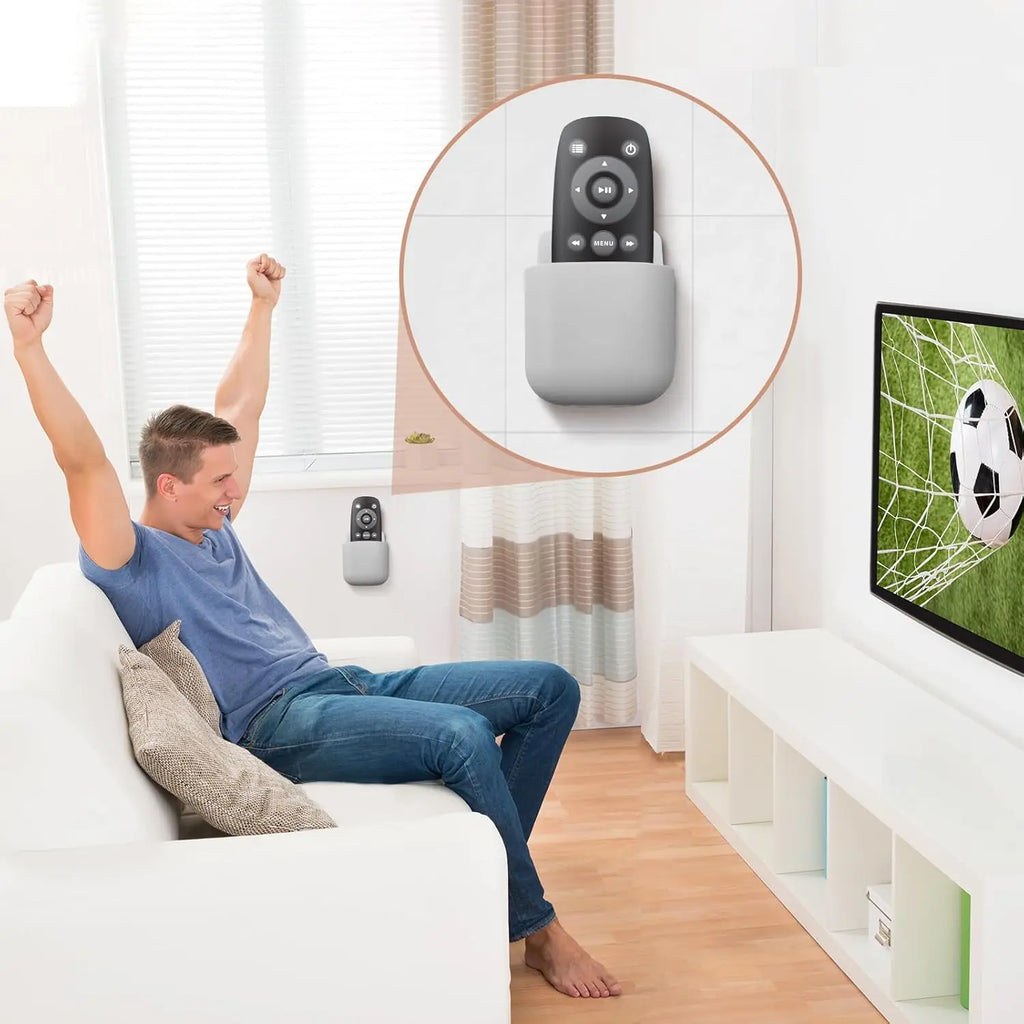 Wall Mounted Storage Box Mobile Phone Plug Holder Stand Rack Remote Control Storage Organizer Case For Air Conditioner TV