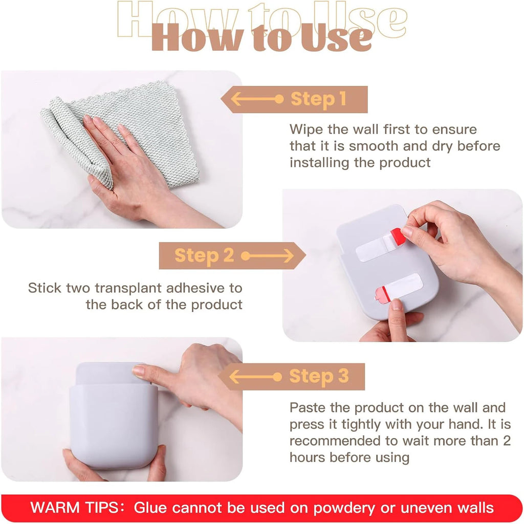 Wall Mounted Storage Box Mobile Phone Plug Holder Stand Rack Remote Control Storage Organizer Case For Air Conditioner TV