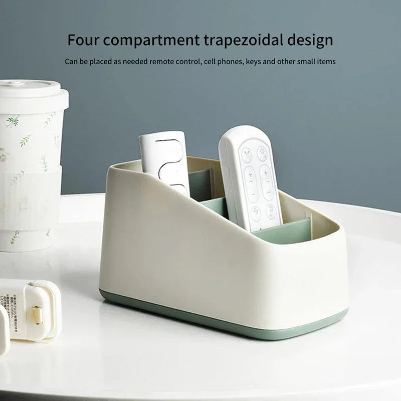 Remote Control Holder Storage Box TV Remote Control Phone Trapezoidal Storage Box Stationery Organizer Hotel Storage Supplies