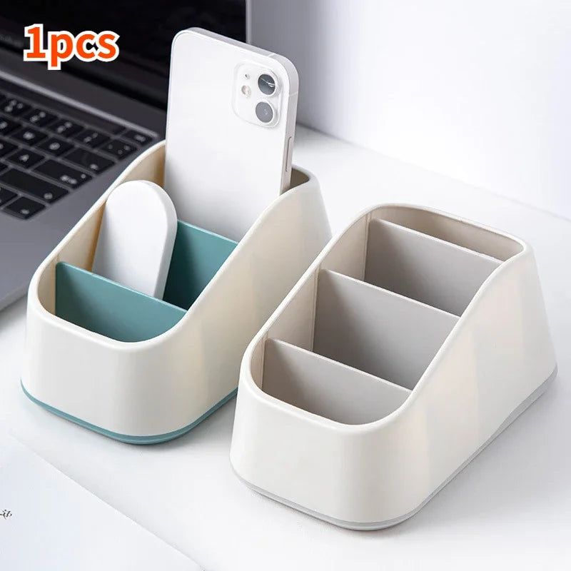 Remote Control Holder Storage Box TV Remote Control Phone Trapezoidal Storage Box Stationery Organizer Hotel Storage Supplies