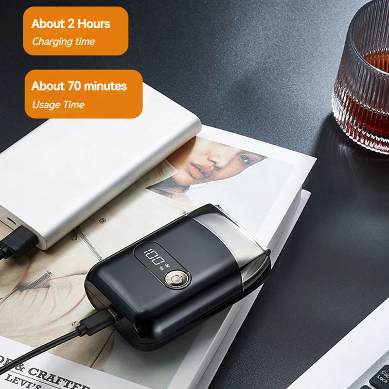 Mini Rasoir Électrique  – Triple Tête, Affichage Digital