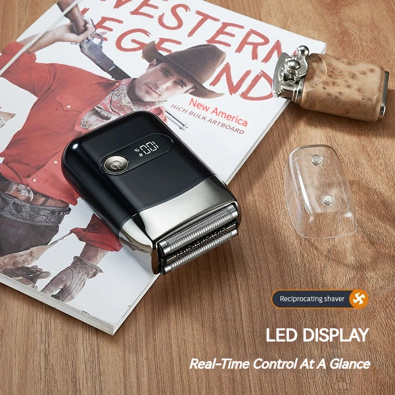 Mini Rasoir Électrique  – Triple Tête, Affichage Digital